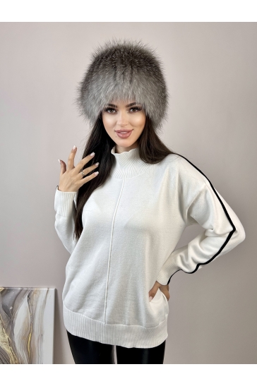 Меховая шапка женская из блюфроста