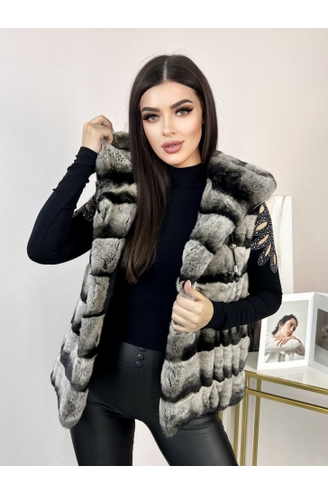 Меховой жилет женский, кролик