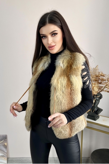 Меховой жилет женский из лисы