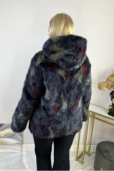 Шуба из норки с капюшоном